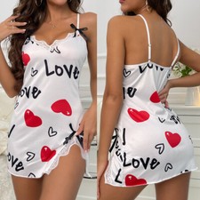 Sexy Women Lingerie Lips Heart Sleepwear Nightwear Underwear Babydoll Dress Gift