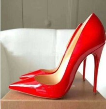 Womens Pumps High Stilettos Heels Pointy Toe Patent Leather Wedding Party Shoes