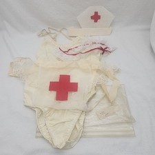 Costume Sexy Naughty Nurse Dress Up Travelers Bodysuit, Cap, Apron, Garter READ