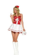 New Leg Avenue Sexy Naughty Nurse Corset mini dress Costume Cosplay Size Large