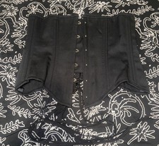 Shaperx Womens 3X Black LaceUp Corset Waist Cincher Boning Plus Sz Hook-Closure