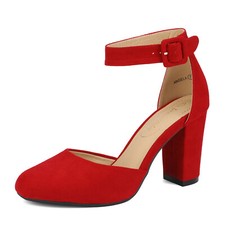 Dream Pairs Women Block Chunky High Heel Round Toe Wedding Dress Pump Shoes