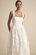 NWT Lulus Corsen Ivory Floral Jacquard Corset A-Line Maxi Dress
