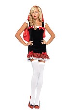 Sexy Halloween Adult Fairytale Sweetheart Red Riding Hood Costume w Cape