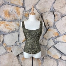 NWT Ralph Lauren Black Label Silk Jacquard Corset Bustier Forest Moss | 10