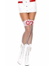 Brand New Fishnet Nurse Thigh High Stockings Music Legs 4824