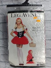 Leg Avenue Lil' Red Riding Hood Racy Adult Women's Costume Sexy Peasant  M/L b6