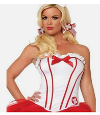 Naughty Nurse Bustier Corset Adult Woman Costume